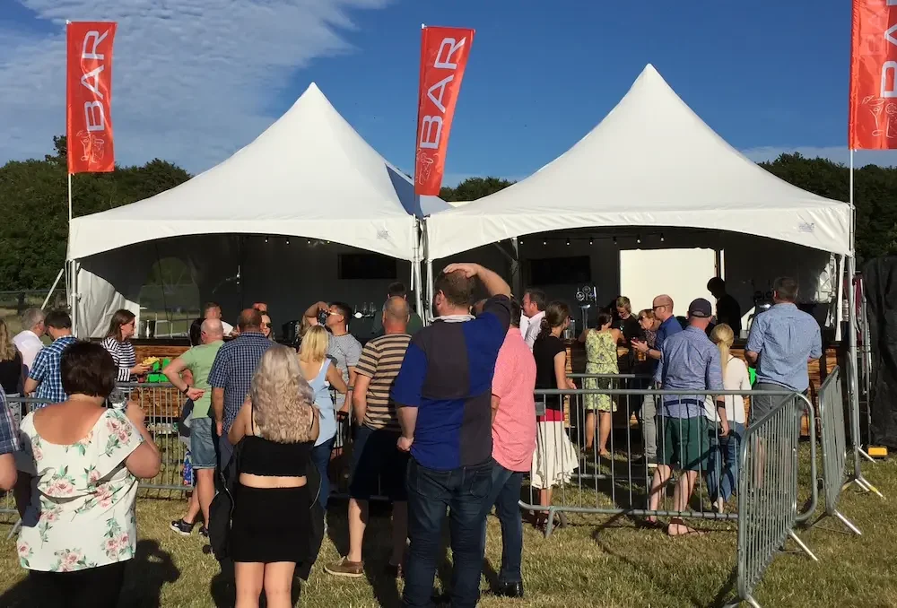 mobile bar with white gazebo for event